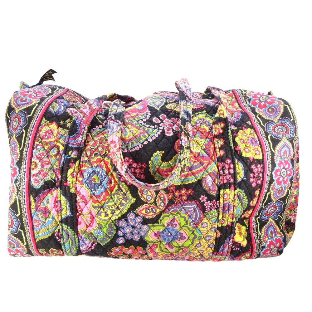 Vera Bradley Womens Large Duffel Bag Multi Symphony in Hue Floral / Paisley